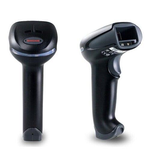 Honeywell Xenon 1900g area-imaging scanner, rear and side views