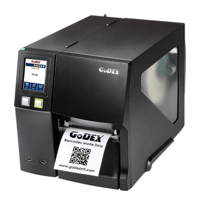 Godex ZX1200i+ series 4-inch industrial label printer with colour touch screen