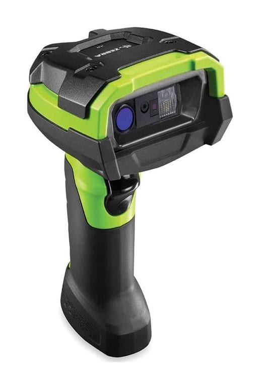 Zebra DS3600-XR ultra-rugged extended range barcode scanner in industrial green