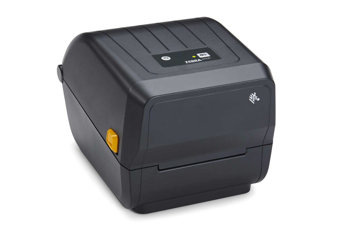 Zebra ZD230 4-inch desktop barcode label printer with clamshell lid